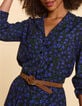 Schwarzes Top mit Winterblumenprint I.Code-1 Schwarzes Top mit Winterblumenprint I.Code-1