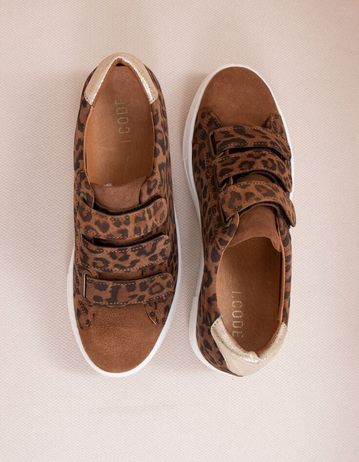 Sneakers imprim&eacute; l&eacute;opard &agrave; scratchs I.Code-2