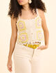 I.Code Top ecru crochet fine straps-2