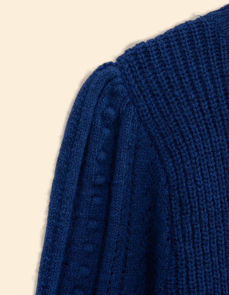 I.Code blue stand-up collar sweater-4