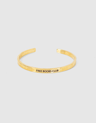 Bangle Up x I.Code engraved gold metal fine bangle