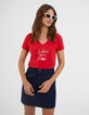 Camiseta cereza mensaje metalizado I.Code-8