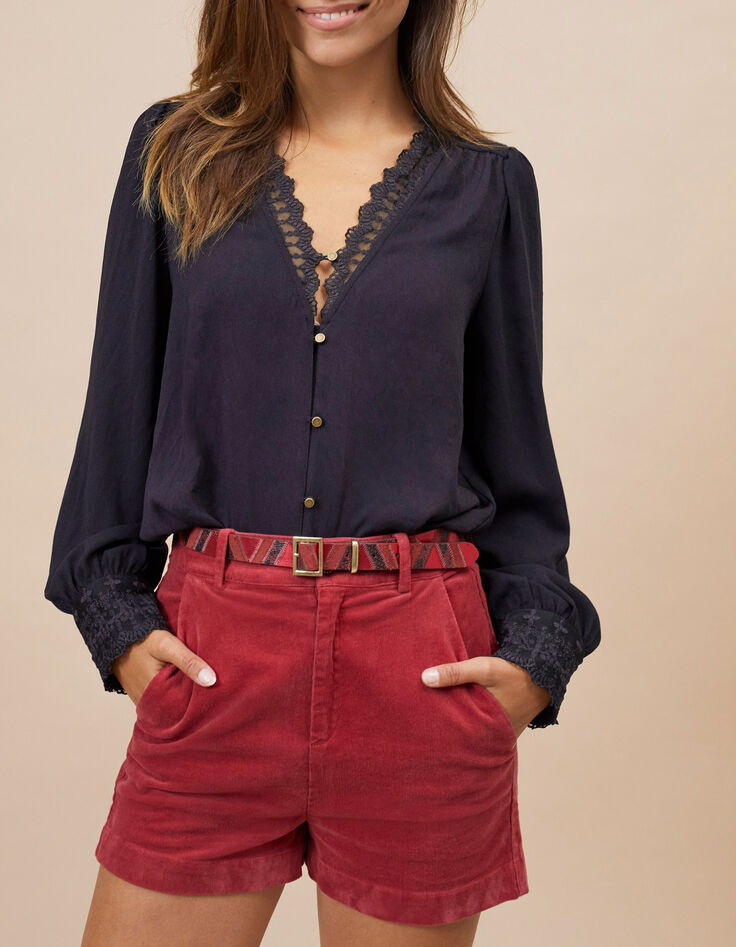 Zwarte blouse met kant I.Code-2
