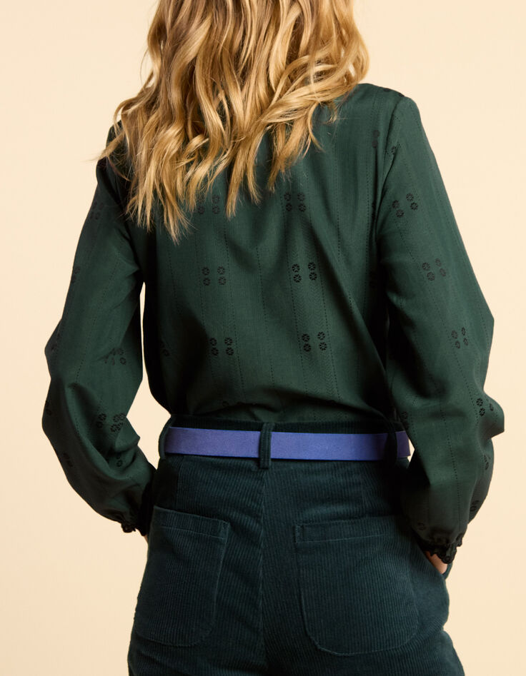 Blouse vert nuit brod&eacute;e I.Code-3