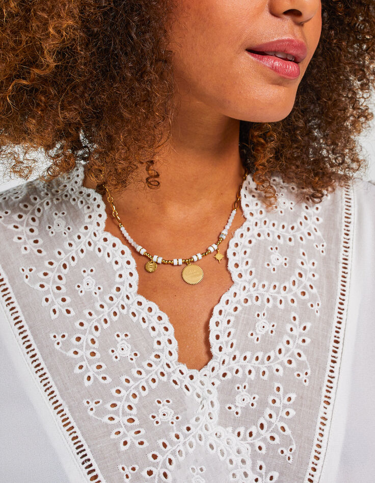 Blouse blanc cassé broderie anglaise I. Code -2