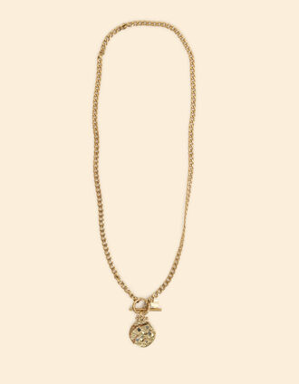 Medaille ketting met strass I.Code