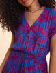 Robe longue indigo imprim&eacute; palmiers I.Code-3