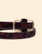 Ceinture fine bordeaux cuir motif léopard I.Code-2