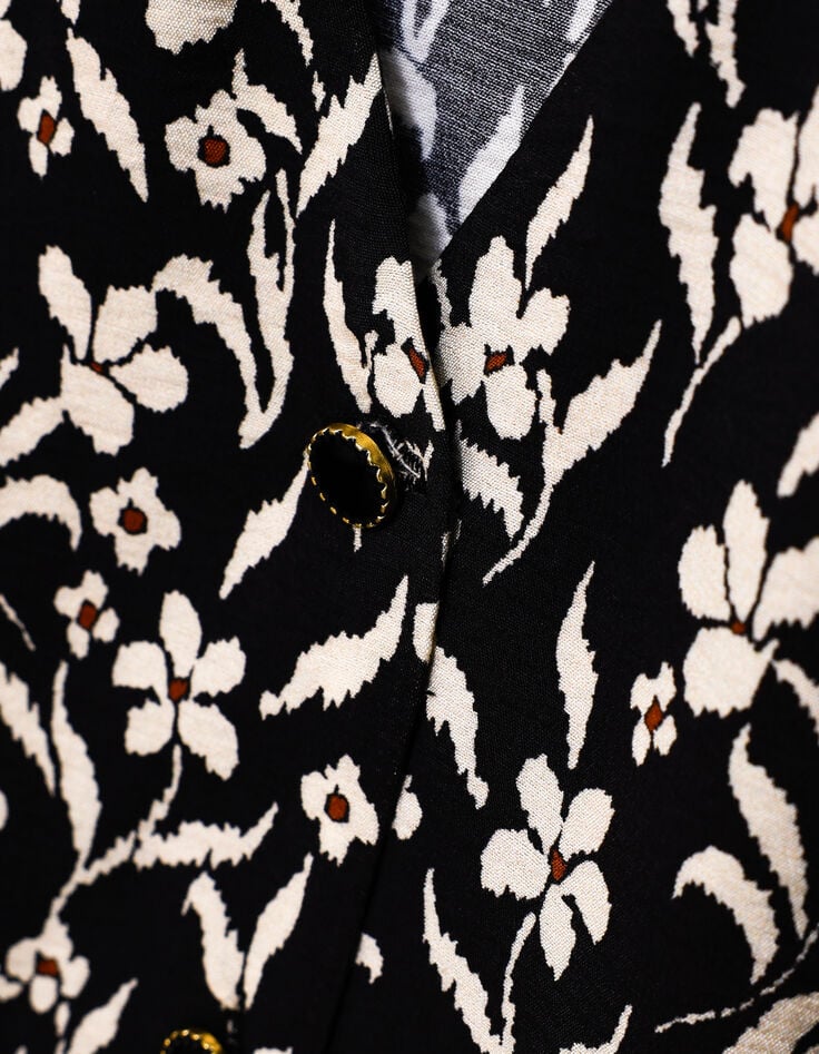 I.Code black dress with orchid print-9 I.Code black dress with orchid print-9