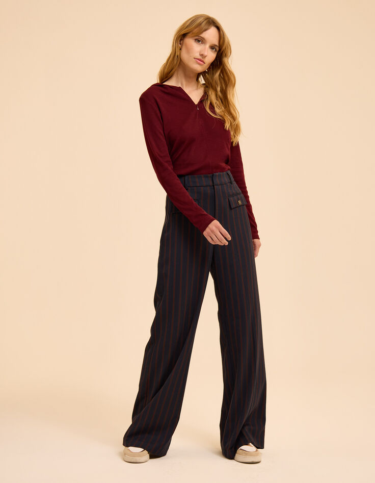 I.Code traje pantalón con estampado de rayas marineras-1 I.Code traje pantalón con estampado de rayas marineras-1