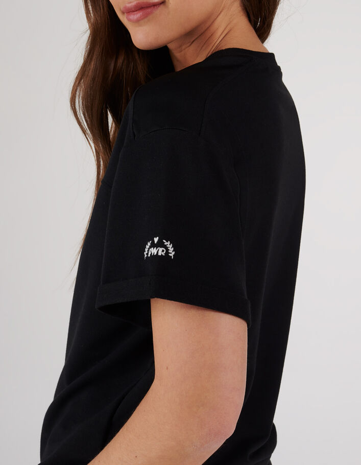 I.Code black sweatshirt fabric short-sleeve sweatshirt - I.CODE