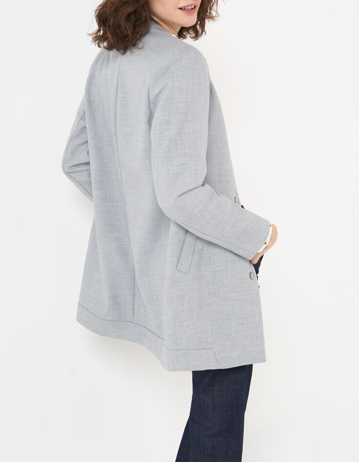 Manteau gris chiné pressionné I.Code-3