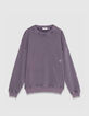 Sweat parma verwaschene Stickerei aus Fleece Herren-8