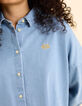 Blaues Jeanshemd doppelte Herzstickerei I.Code-6