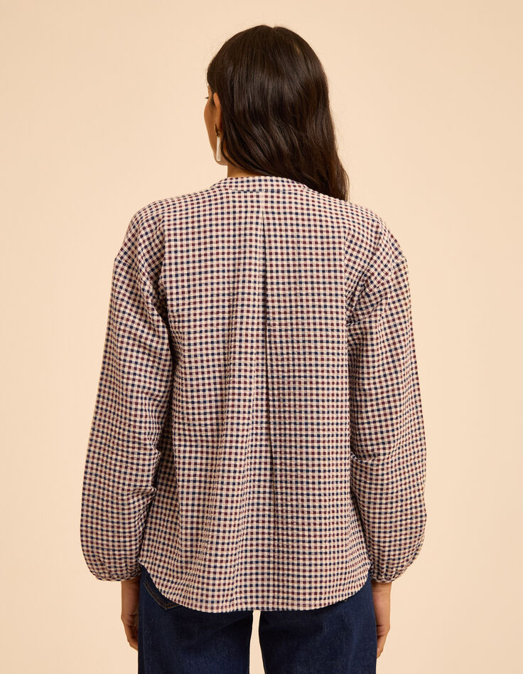 Camel blouse seersucker vichymotief I.Code-4