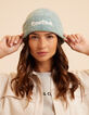 Groene muts ribtricot borduursel I.Code-1