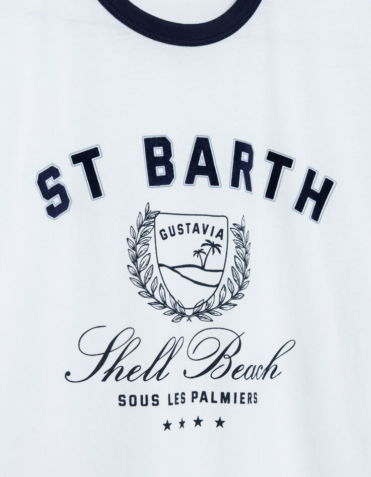 Wei&szlig;es T-Shirt mit Rundhalsausschnitt aus Bio-Baumwolle f&uuml;r Damen-8