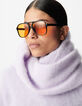 Fliederfarbener Kaschmir-Strickpullover f&uuml;r Damen-5