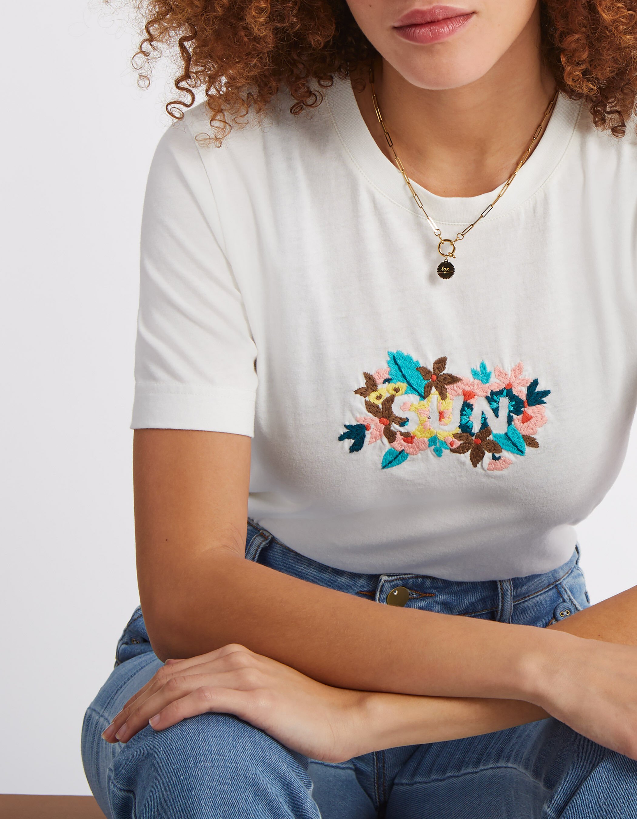 Embroidered flower shirt 2025