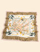 Square camel scarf with leaf and banana print and I.Code message-1