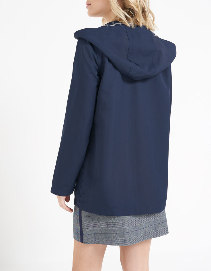 Parka azul marino rever. est. cuadros I.Code -3