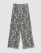Damen ecru Spitze navy Hose-7