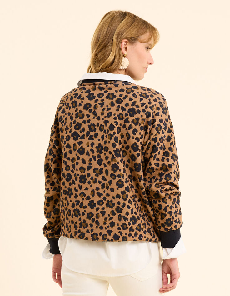 Leoparden-Sweatshirt mit Herz-Stickerei I.Code-4