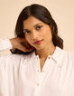 Ecru hemdblouse maxi geborduurde kraag I.Code-4