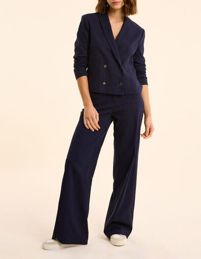 Veste de costume marine faux-uni I.Code