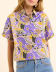 Chemise manches courtes parme imprim&eacute; perroquets I.Code-2