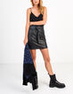 I.Code black leather skirt with studded belt-1
