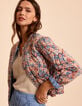 Bomber réversible matelassé bleu et fleurs I.Code-6 Bomber réversible matelassé bleu et fleurs I.Code-6