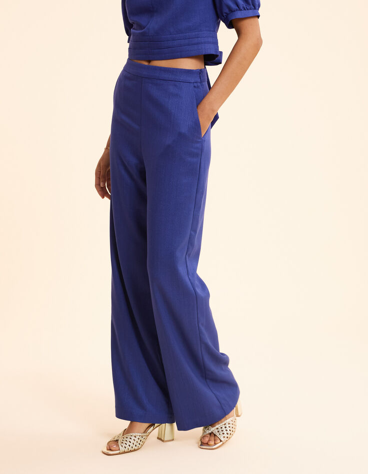 Pantalon large bleu pailleté I.Code-3