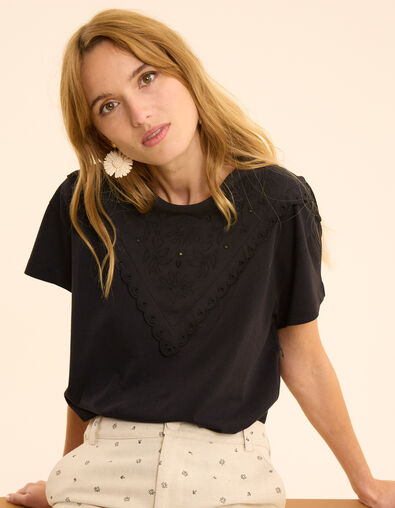 Wit maxi T-shirt met korte mouwen en monogram I.Code