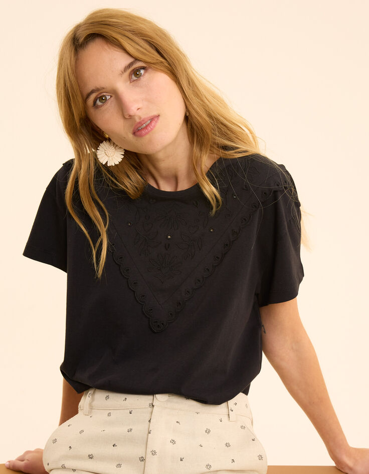 Wit maxi T-shirt met korte mouwen en monogram I.Code-1