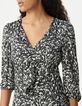 Schwarz LENZING&trade; ECOVERO&trade; Minimal Blumenschleife Kleid Damen-4