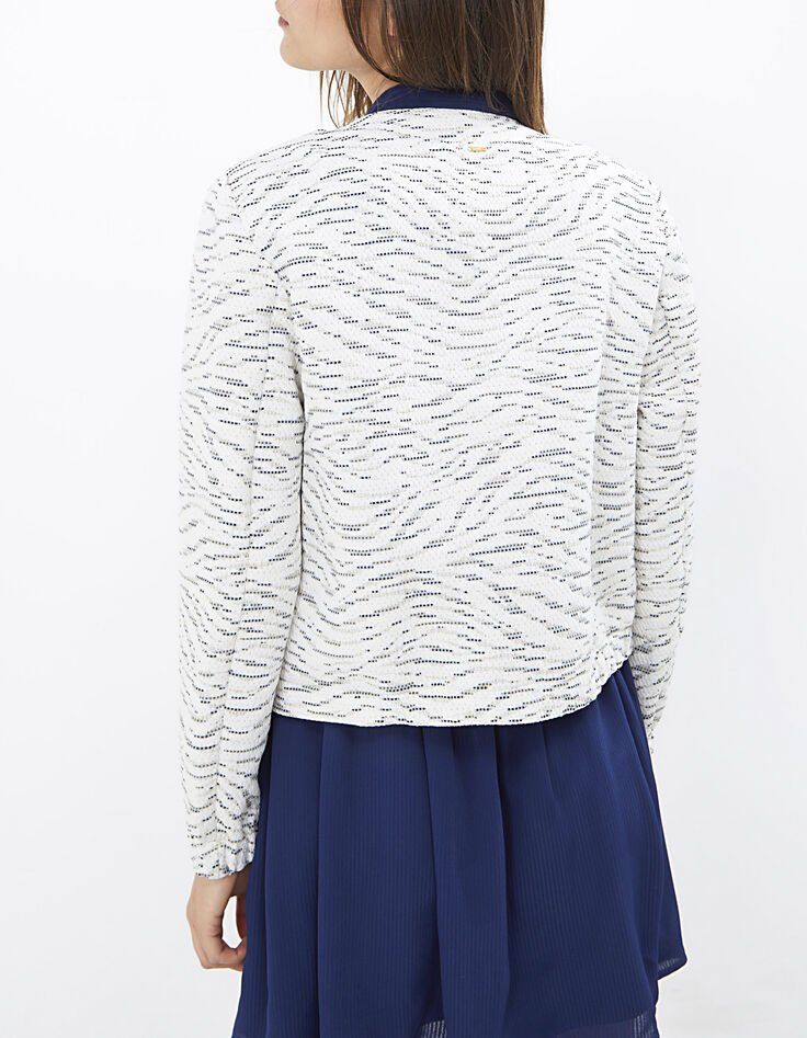 Cremeweiße Jacquard-College-Jacke I.Code-2