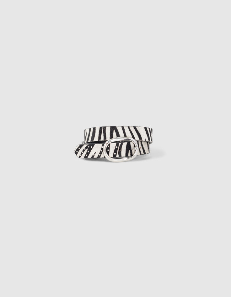 Zwarte riem vachteffect zebramotief I.Code-2
