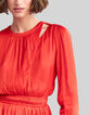 Orangefarbene Damen-Bluse aus recyceltem Material-3