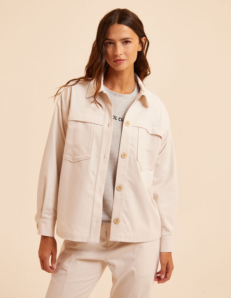I.Code ecru overshirt-style jacket-3 I.Code ecru overshirt-style jacket-3