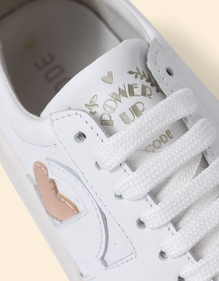 White leather velour and beige trainers I.Code-5