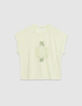 Gr&uuml;nes Damen-T-Shirt mit Palmen und Glitzerbotschaft-6