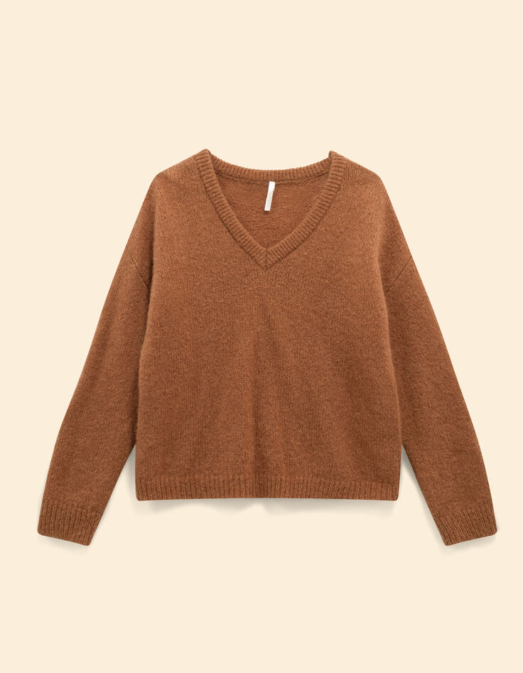 Camel gebreide trui V-hals MARINE I.Code-7