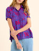 Top indigo imprim&eacute; palmiers I.Code-1