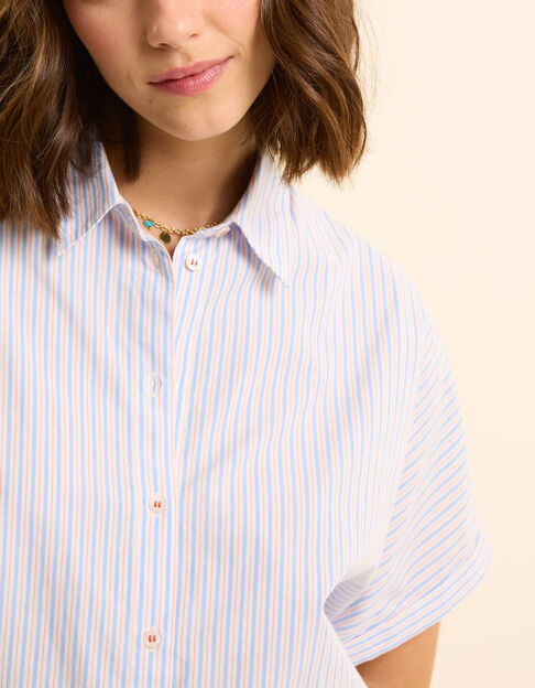 Chemise blanche cropped motif rayures I.Code
