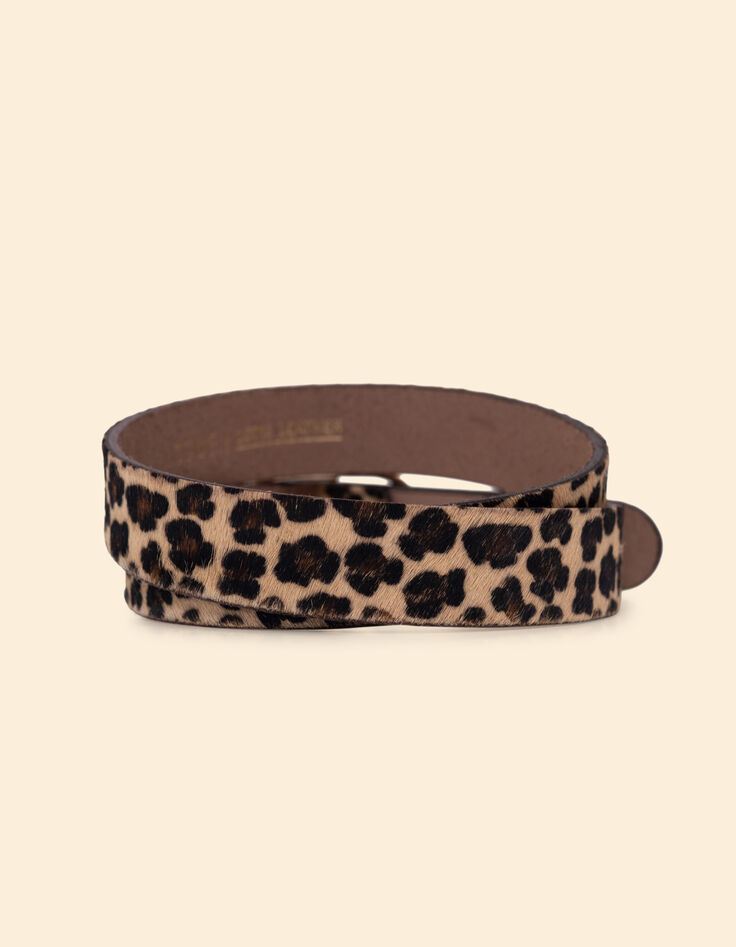 Cinturón de piel camel efecto leopardo I.Code-3