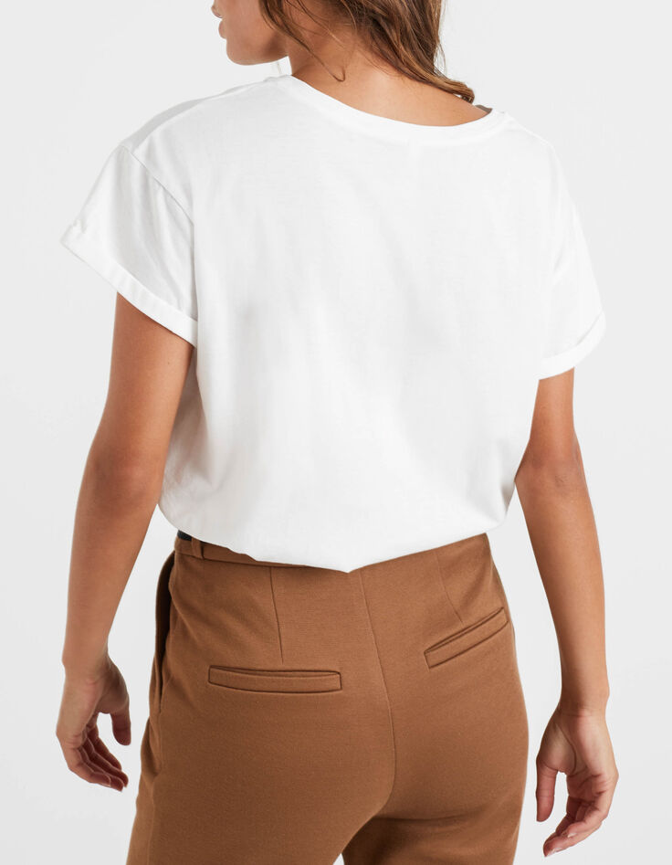 Tee-shirt neutre broderies noire poitrine I.Code-7