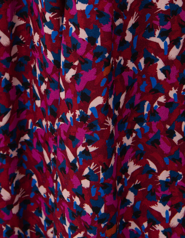 Robe imprimé tachiste violet à fines bretelles I.Code-2