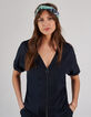 Marine top in twee materialen met rits I.Code-2
