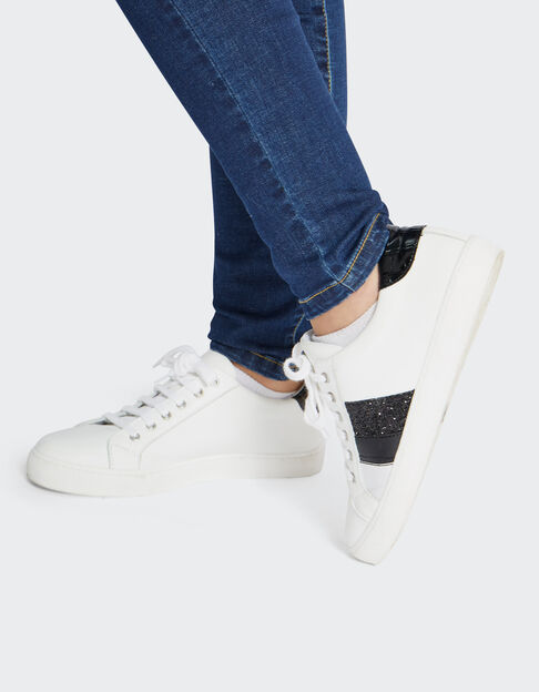 Sneakers basses blanches détails noirs I.Code